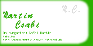 martin csabi business card